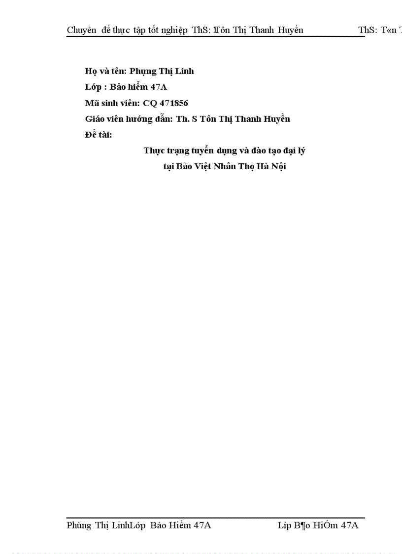 image for page Thực trạng công tác tuyển dụng và đào tạo đại lý tại Bảo Việt Nhân Thọ Hà Nội 1