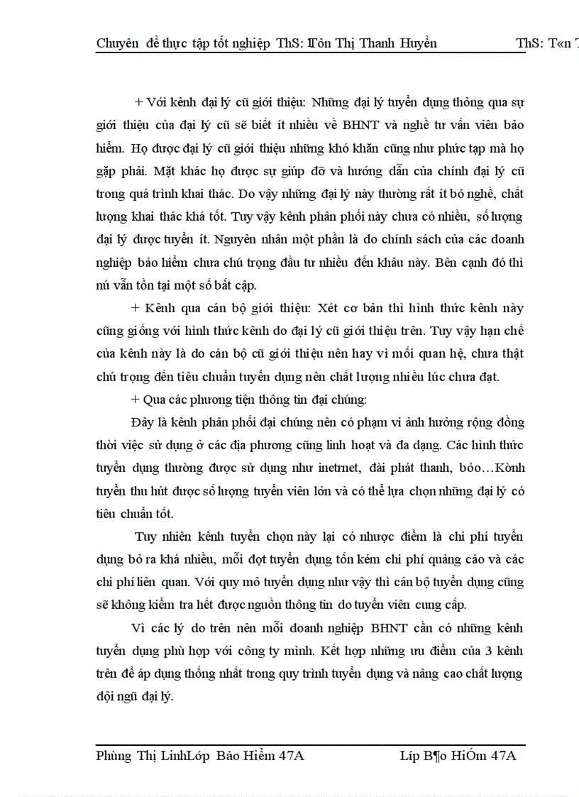 image for page Thực trạng công tác tuyển dụng và đào tạo đại lý tại Bảo Việt Nhân Thọ Hà Nội 1