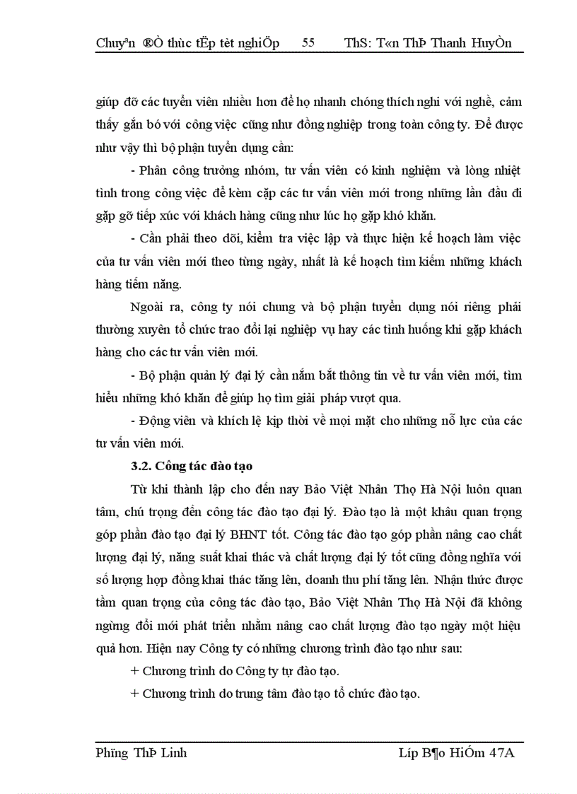 image for page Thực trạng công tác tuyển dụng và đào tạo đại lý tại Bảo Việt Nhân Thọ Hà Nội 1