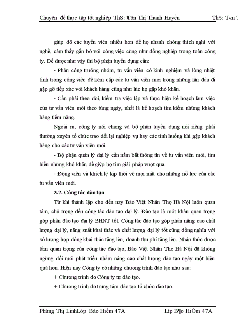 image for page Thực trạng công tác tuyển dụng và đào tạo đại lý tại Bảo Việt Nhân Thọ Hà Nội 1