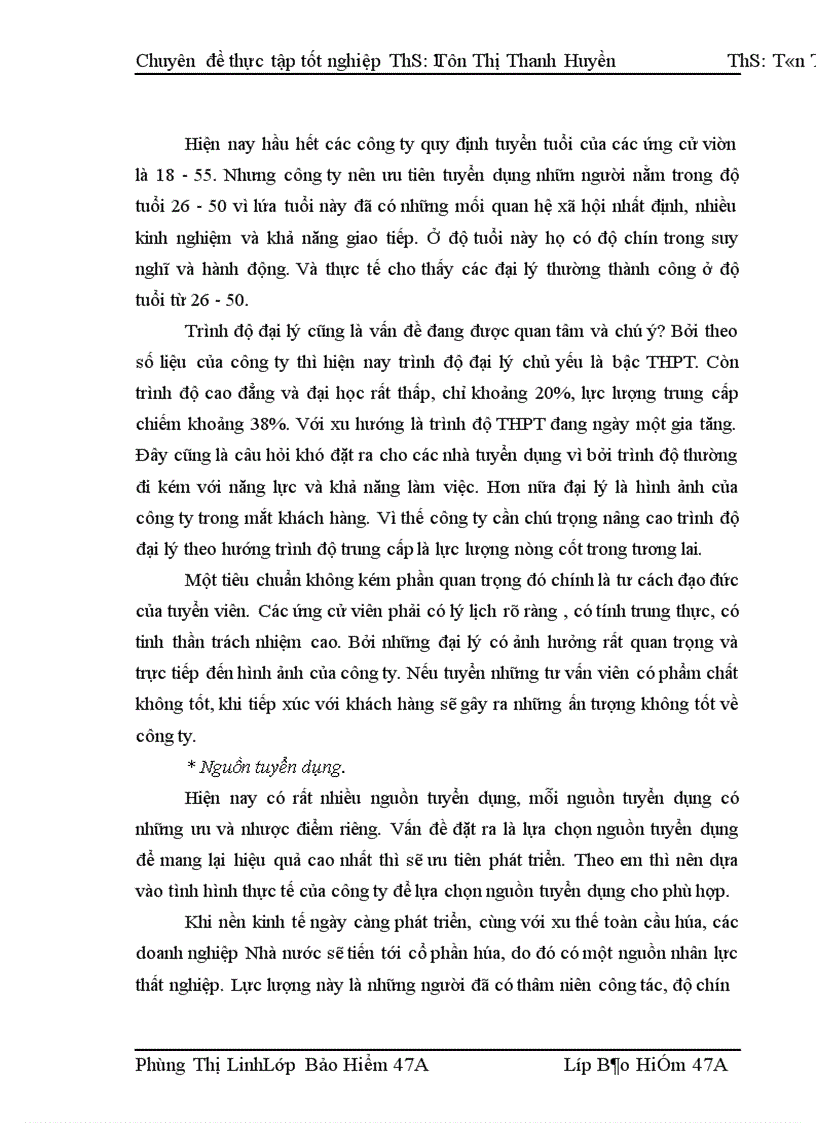image for page Thực trạng công tác tuyển dụng và đào tạo đại lý tại Bảo Việt Nhân Thọ Hà Nội 1