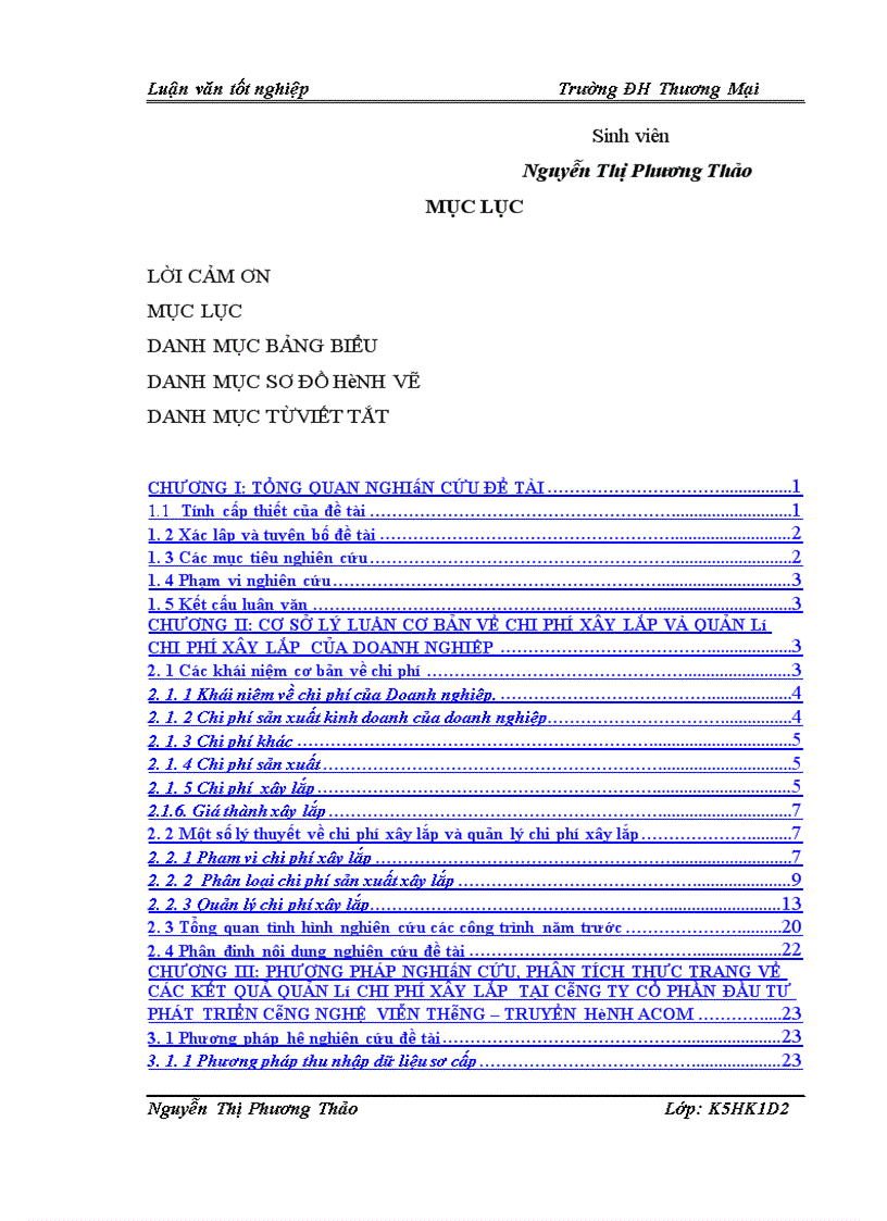 image for page Quản lý chi phí xây lắp tại Công ty cổ phần đầu tư và phát triển công nghệ viễn thông truyền hình Acom 1