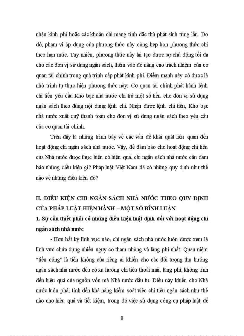 image for page Thực tiễn áp dụng các điều kiện chi ngân sách nhà nước