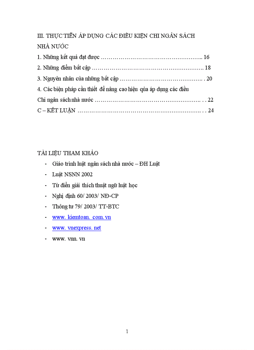 image for page Thực tiễn áp dụng các điều kiện chi ngân sách nhà nước