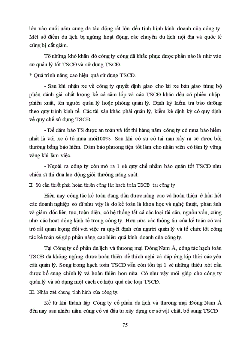 image for page Tổ chức hạch toán tài sản cố định với những vấn đề về quản lý và nâng cao hiệu quả sử dụng tài sản cố định tại Công ty cổ phần Du Lịch và Thương Mại Đông Nam á 1