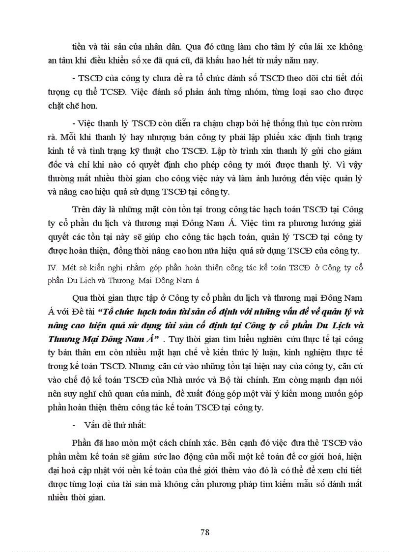 image for page Tổ chức hạch toán tài sản cố định với những vấn đề về quản lý và nâng cao hiệu quả sử dụng tài sản cố định tại Công ty cổ phần Du Lịch và Thương Mại Đông Nam á 1