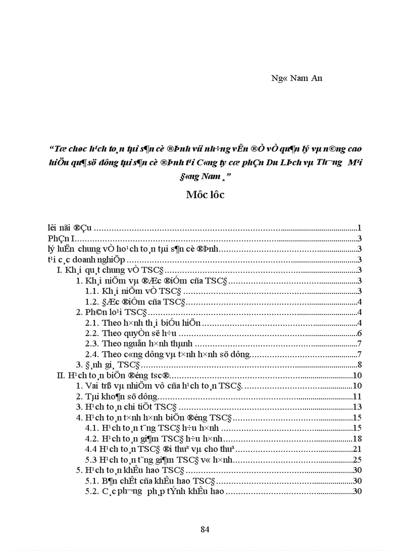 image for page Tổ chức hạch toán tài sản cố định với những vấn đề về quản lý và nâng cao hiệu quả sử dụng tài sản cố định tại Công ty cổ phần Du Lịch và Thương Mại Đông Nam á 1