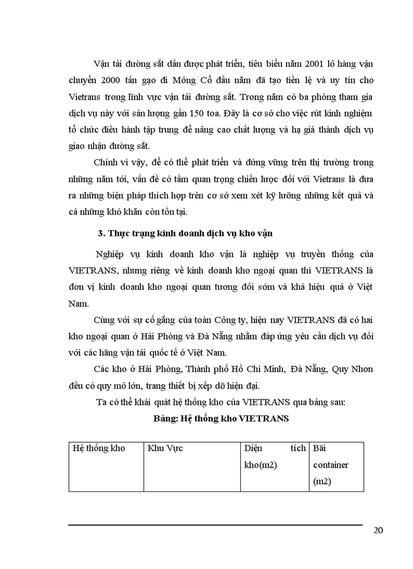image for page Tình hình hoạt động kinh doanh dịch vụ giao nhận kho vận tại Vietrans