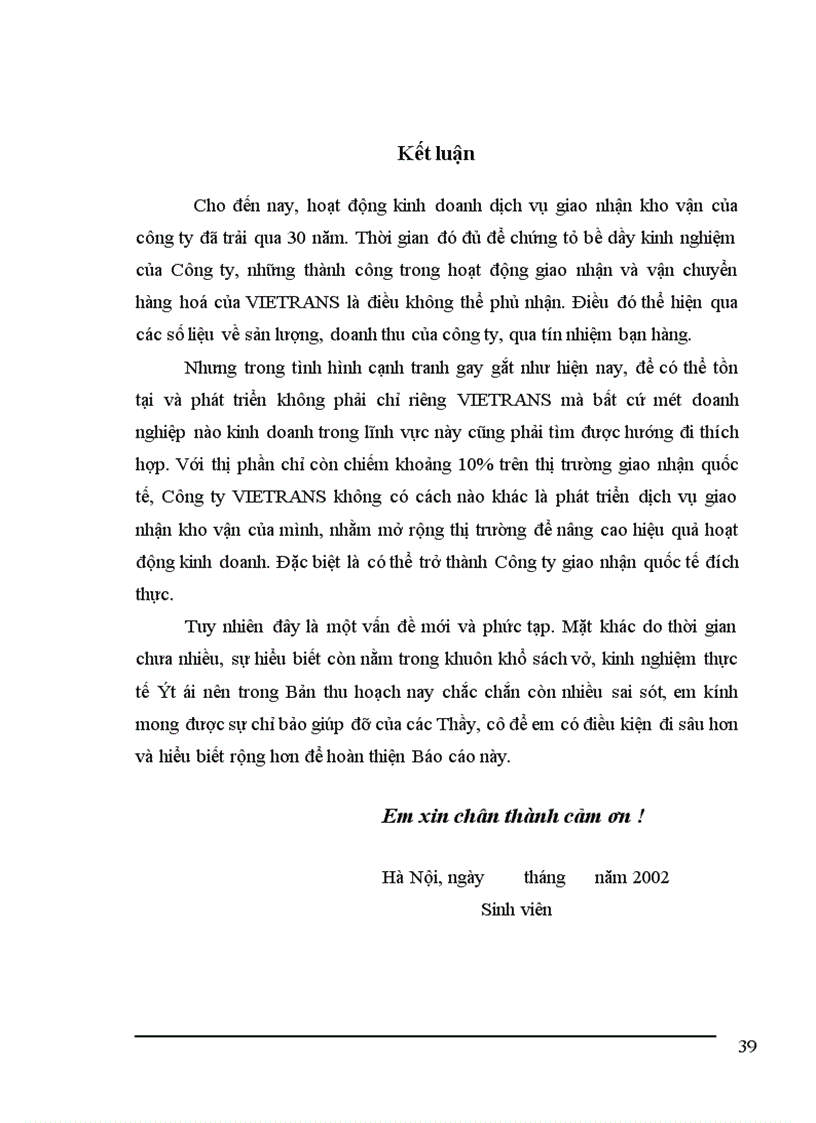 image for page Tình hình hoạt động kinh doanh dịch vụ giao nhận kho vận tại Vietrans