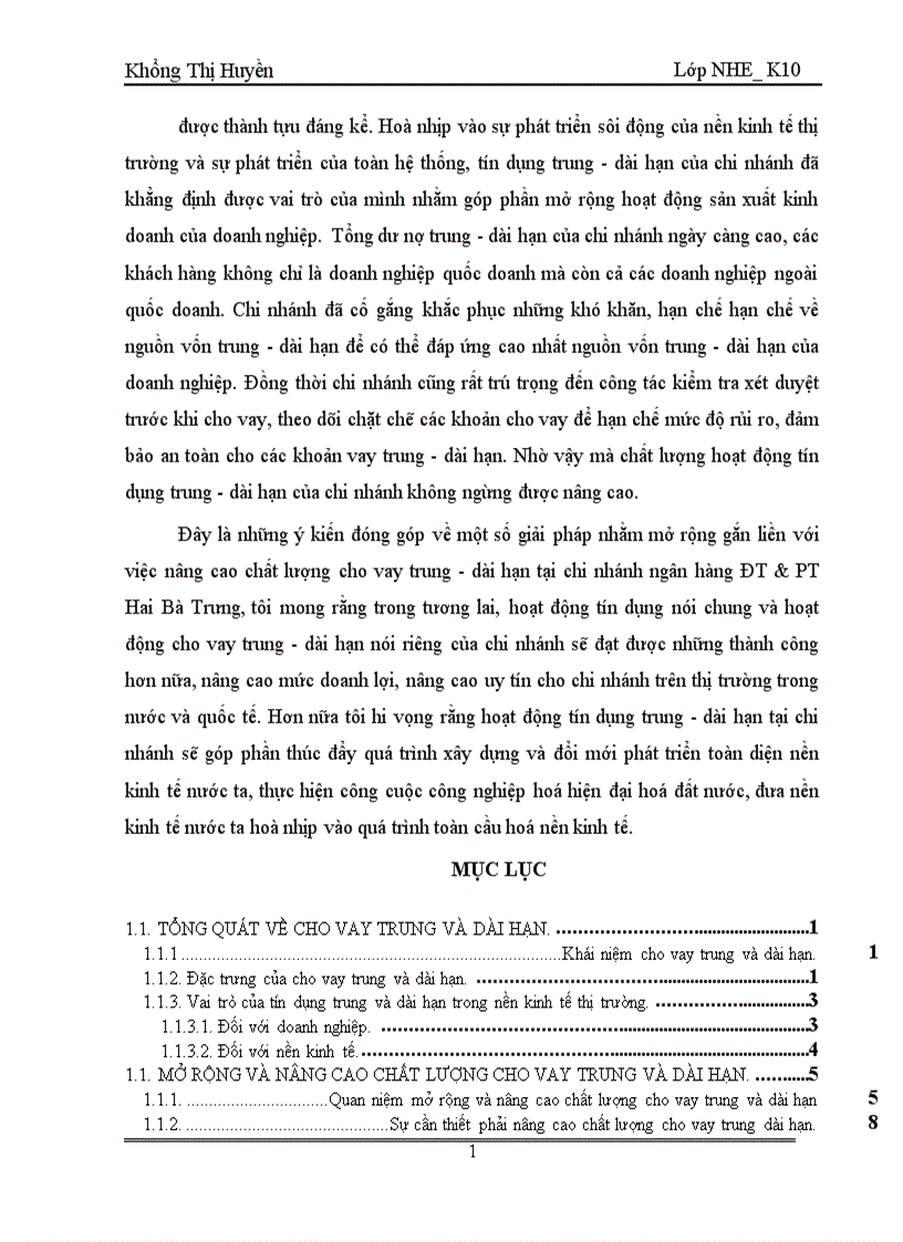 image for page Giải pháp nâng cao chất lượng cho vay trung và dài hạn tại ngân hàng đầu tư và phát triển việt nam chi nhánh hai bà trưng 1