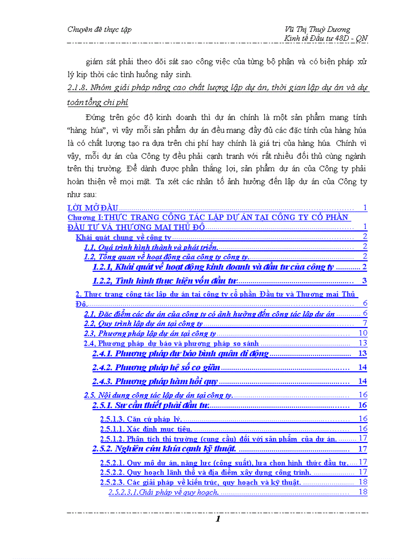image for page Hoàn thiện công tác lập dự án đầu tư tại Công ty cổ phần Đầu tư và Thương mại Thủ Đô