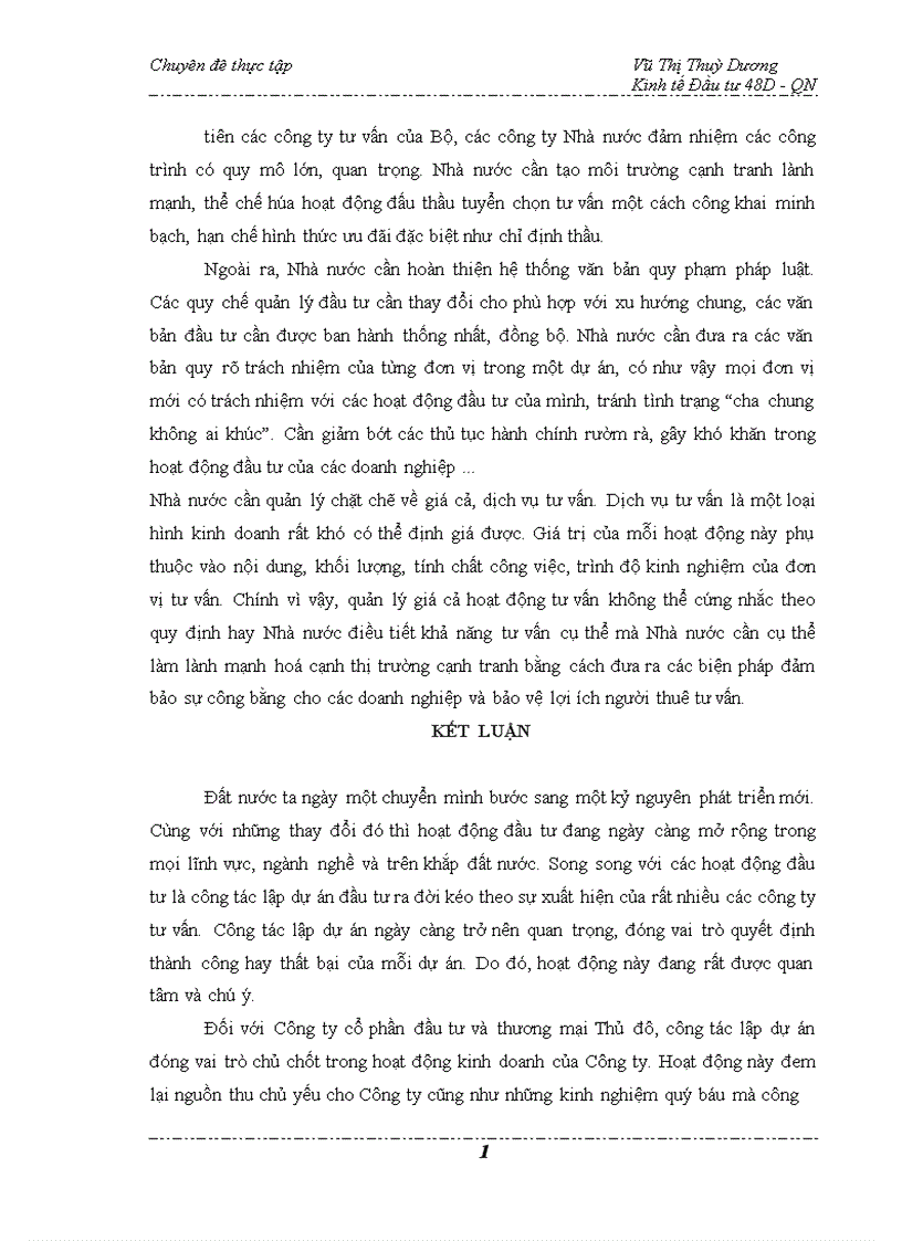 image for page Hoàn thiện công tác lập dự án đầu tư tại Công ty cổ phần Đầu tư và Thương mại Thủ Đô