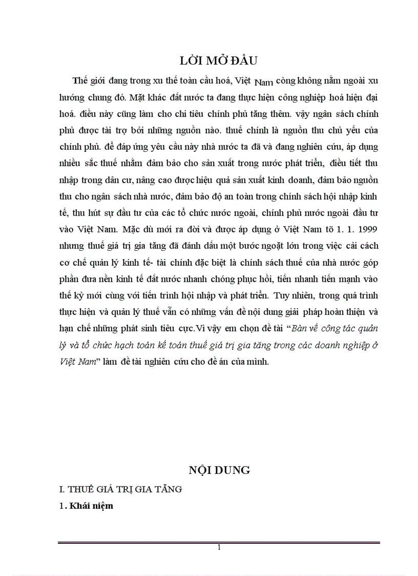 Bàn về công tác quản lý và tổ chức hạch toán kế toán thuế giá trị gia tăng trong các doanh nghiệp ở Việt Nam 1