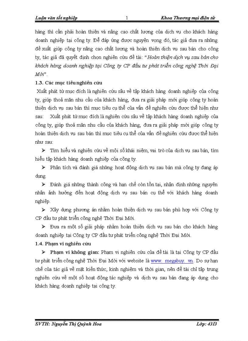 image for page Hoàn thiện dịch vụ sau bán cho khách hàng doanh nghiệp tại Công ty CP đầu tư phát triển công nghệ Thời Đại Mới 1