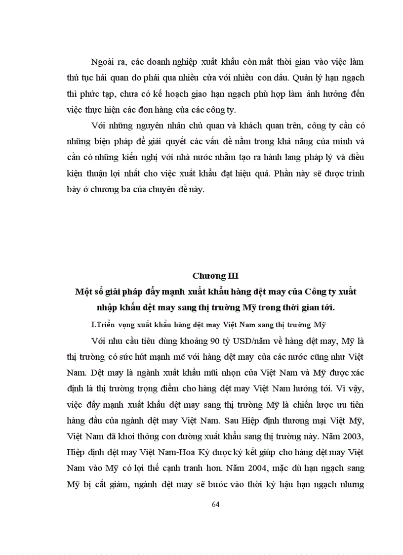 image for page Giải pháp đẩy mạnh xuất khẩu hàng dệt may của Công ty XNK dệt may sang thị trường Mỹ
