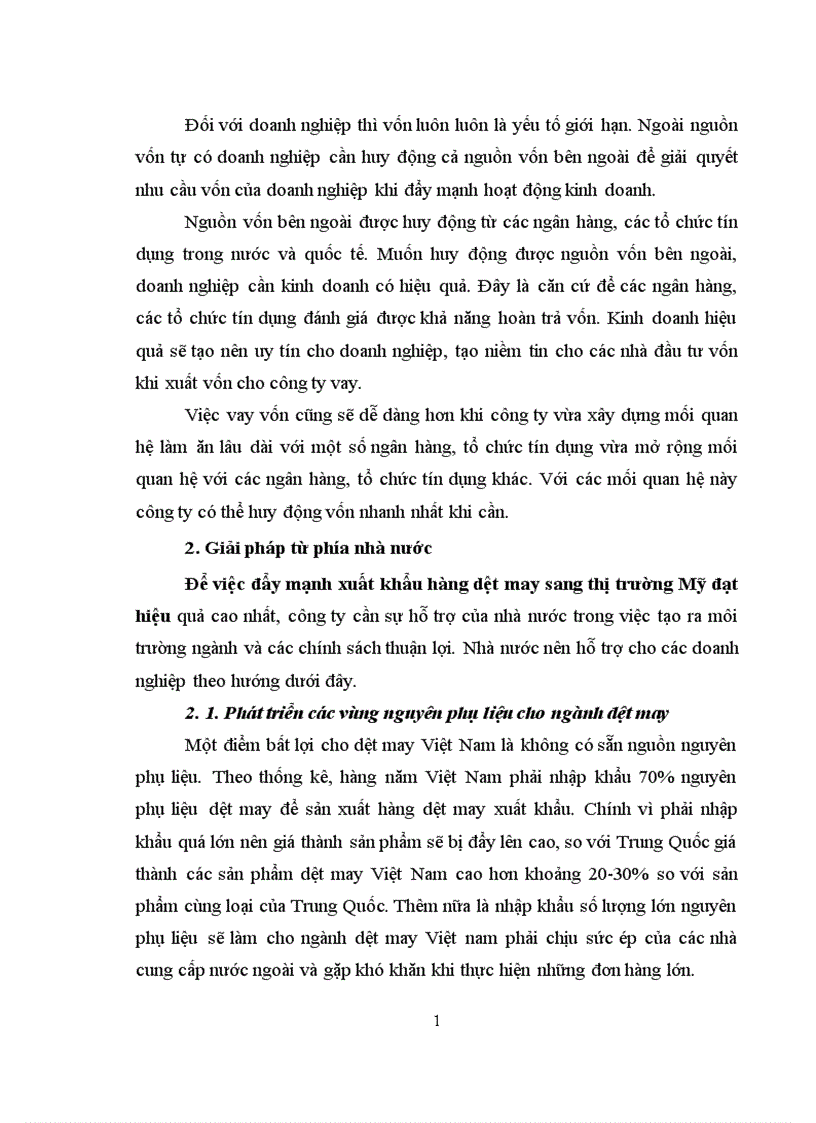 image for page Giải pháp đẩy mạnh xuất khẩu hàng dệt may của Công ty XNK dệt may sang thị trường Mỹ