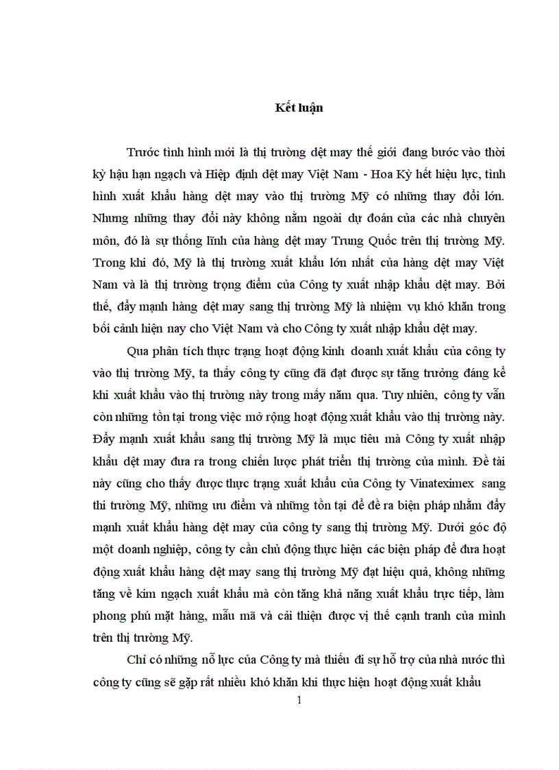 image for page Giải pháp đẩy mạnh xuất khẩu hàng dệt may của Công ty XNK dệt may sang thị trường Mỹ