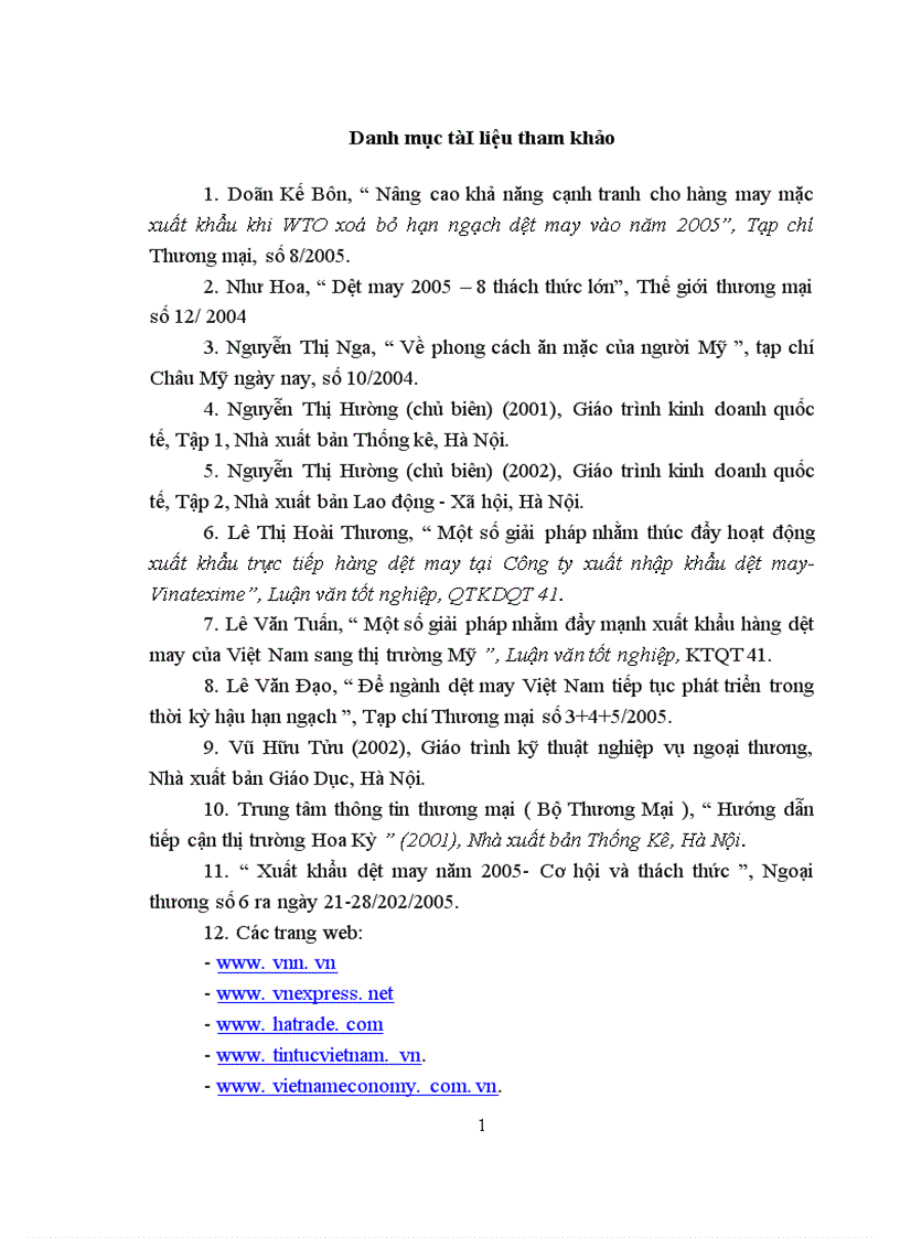 image for page Giải pháp đẩy mạnh xuất khẩu hàng dệt may của Công ty XNK dệt may sang thị trường Mỹ