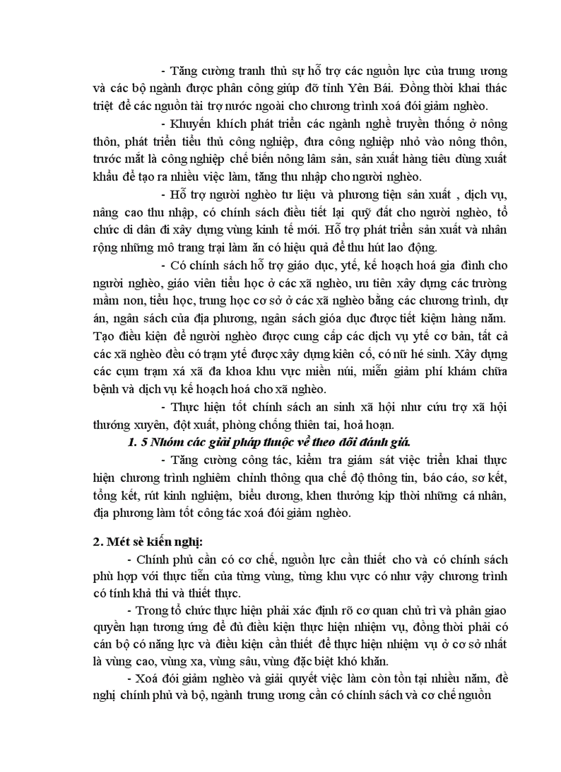 image for page Một số giải pháp nhằm đẩy mạnh chương trình xoá đói giảm nghèo tại tỉnh Yên Bái