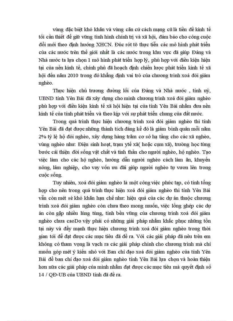 image for page Một số giải pháp nhằm đẩy mạnh chương trình xoá đói giảm nghèo tại tỉnh Yên Bái