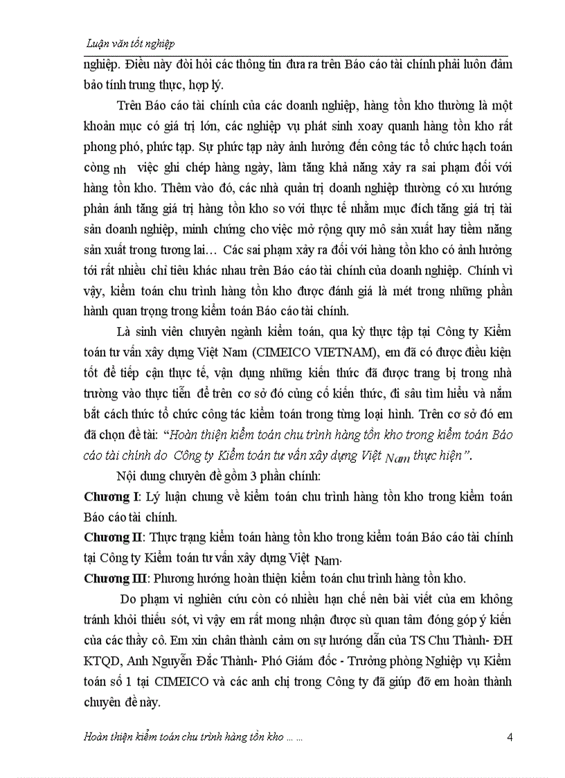 image for page Hoàn thiện kiểm toán chu trình hàng tồn kho trong kiểm toán Báo cáo tài chính do Công ty Kiểm toán tư vấn xây dựng Việt Nam thực hiện 1