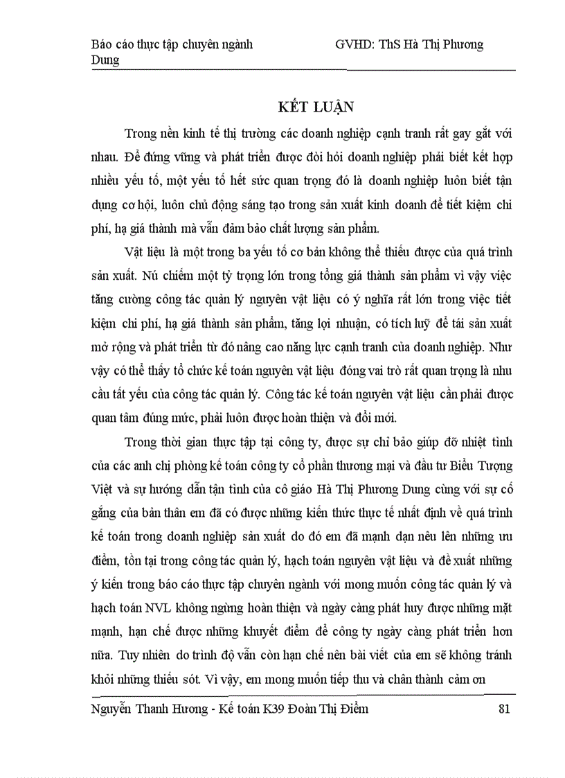 image for page Hoàn thiện kế toán nguyên vật liệu tại Công ty cổ phần thương mại đầu tư Biểu Tượng Việt 1