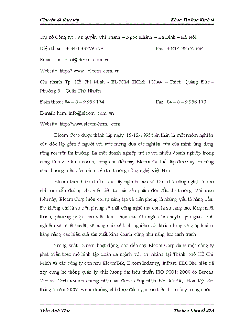image for page Quản lý khách hàng tại công ty Cổ phần đầu tư phát triển công nghệ điện tử viễn thông Elcom Corp