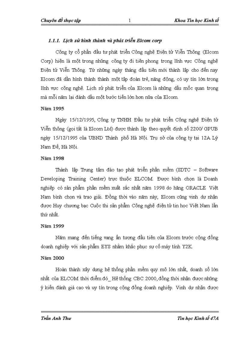 image for page Quản lý khách hàng tại công ty Cổ phần đầu tư phát triển công nghệ điện tử viễn thông Elcom Corp