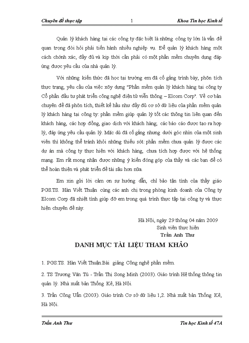 image for page Quản lý khách hàng tại công ty Cổ phần đầu tư phát triển công nghệ điện tử viễn thông Elcom Corp