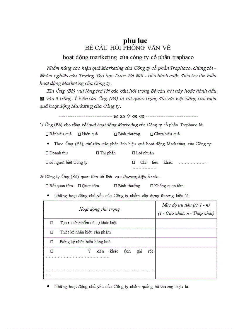 image for page Phân tích đánh giá hiệu quả hoạt động Marketing của Công ty cổ phần Traphaco giai đoạn 1999 2003 1