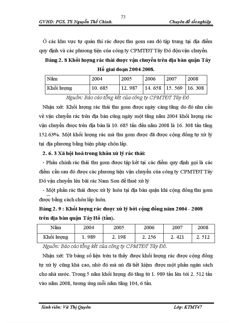 image for page Đánh giá hiệu quả của mô hình thực hiện xã hội hoá công tác thu gom vận chuyển xử lý chất thải rắn tại quận Tây Hồ 1