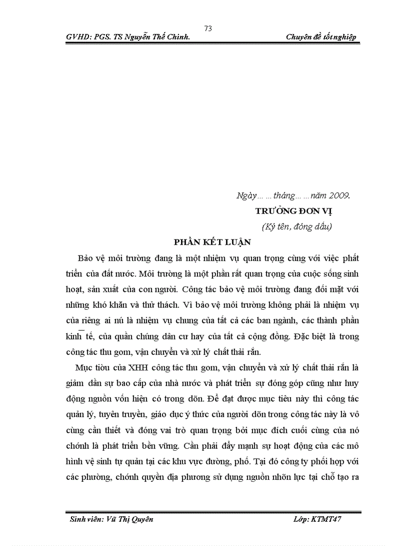 image for page Đánh giá hiệu quả của mô hình thực hiện xã hội hoá công tác thu gom vận chuyển xử lý chất thải rắn tại quận Tây Hồ 1