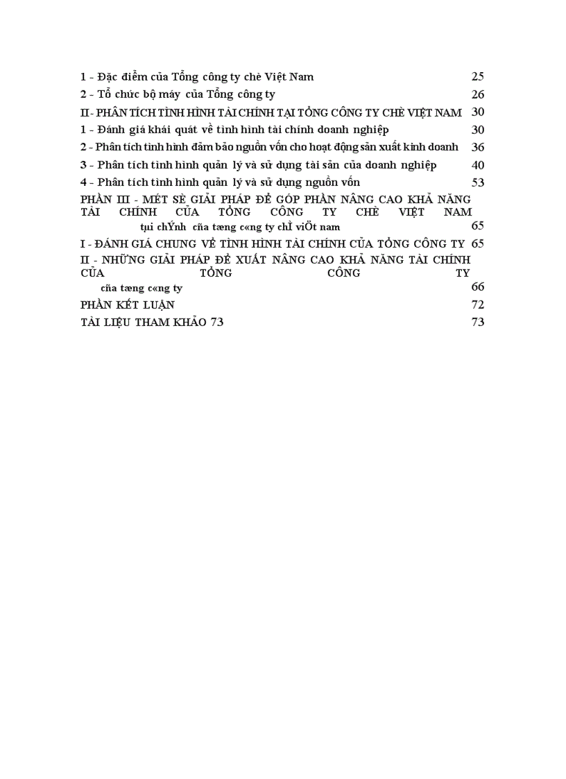 image for page Phân tích tình hình tài chính doanh nghiệp và những giải pháp góp phần nâng cao khả năng tài chính của Tổng công ty chè Việt nam 1