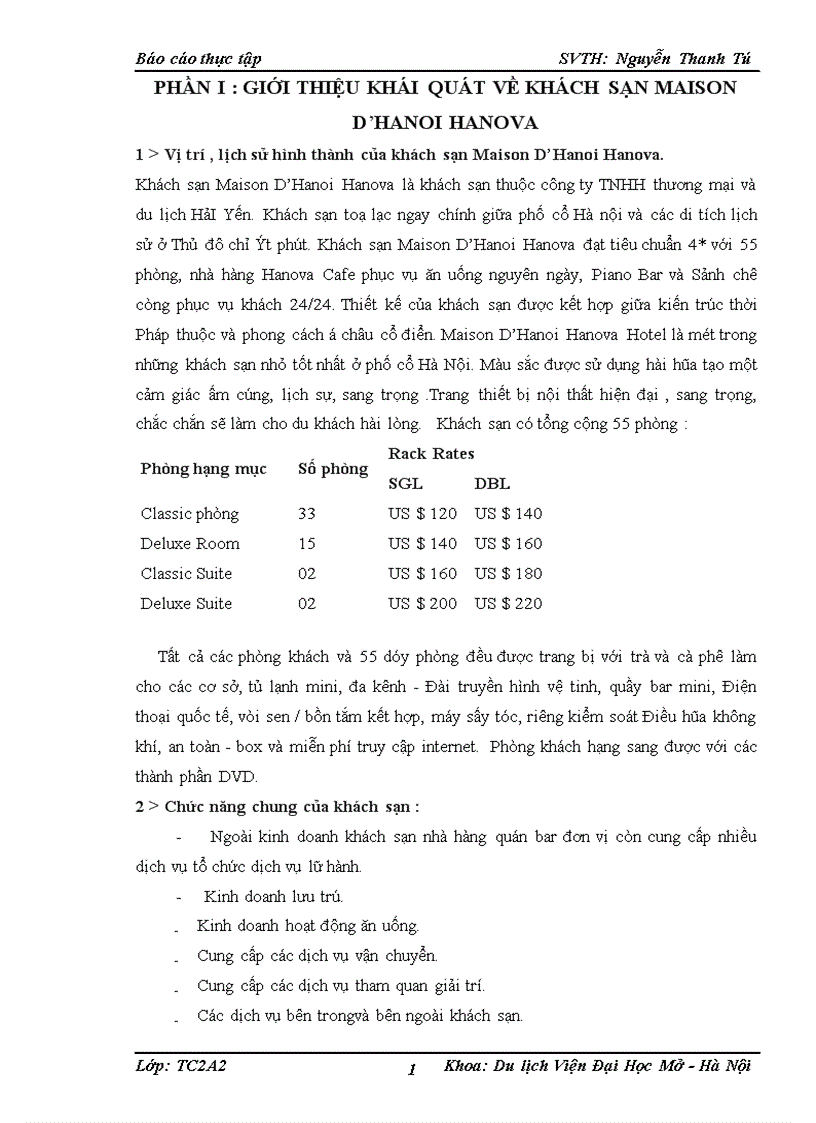 image for page Phân tích tình hình hoạt động của bộ phận ăn uống lễ tân buồng và marketing tại khách sạn