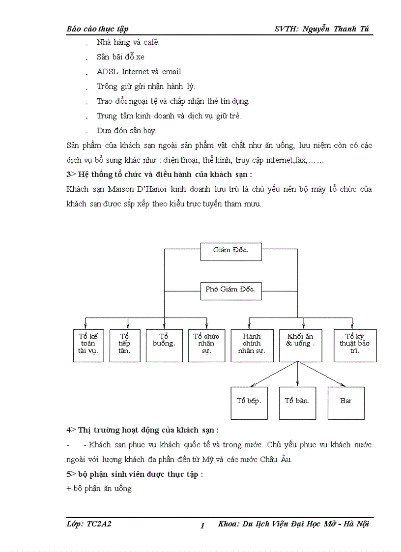 image for page Phân tích tình hình hoạt động của bộ phận ăn uống lễ tân buồng và marketing tại khách sạn