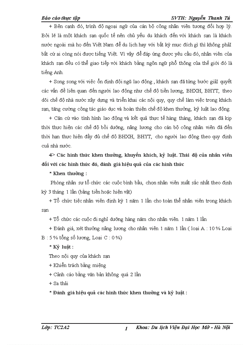 image for page Phân tích tình hình hoạt động của bộ phận ăn uống lễ tân buồng và marketing tại khách sạn