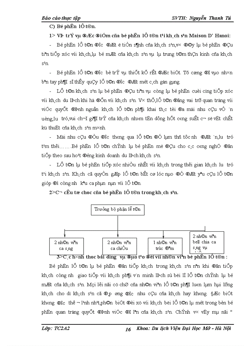 image for page Phân tích tình hình hoạt động của bộ phận ăn uống lễ tân buồng và marketing tại khách sạn