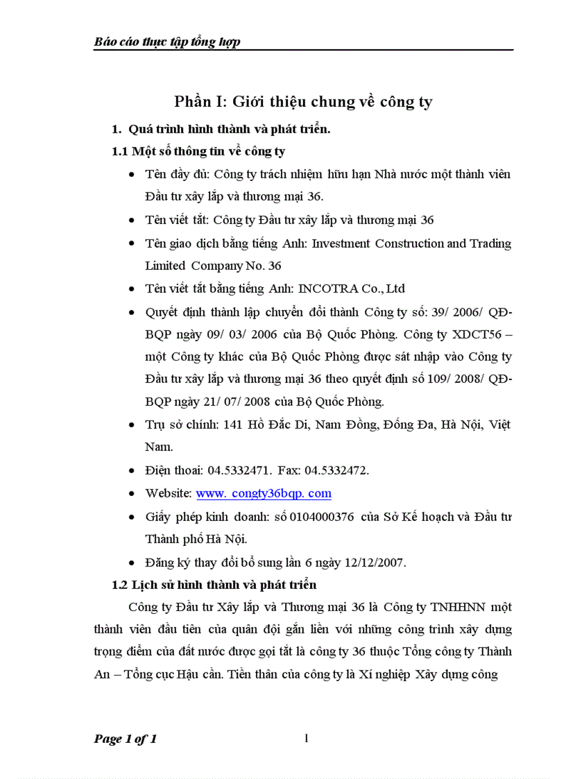 image for page Báo cáo thực tập tổng hợp tại Công ty Đầu tư xây lắp và thương mại 36