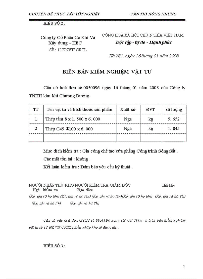 image for page Một số ý kiến nhằm hoàn thiện kế toán nguyên vật liệu tại Công Ty Cổ phần cơ khí và xây dựng hec