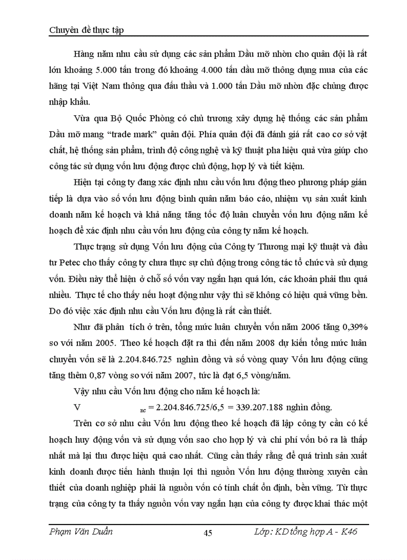 image for page Vốn và các giải pháp nâng cao hiệu quả sử dụng vốn ở Công ty Thương mại kỹ thuật và đầu tư Petec 1