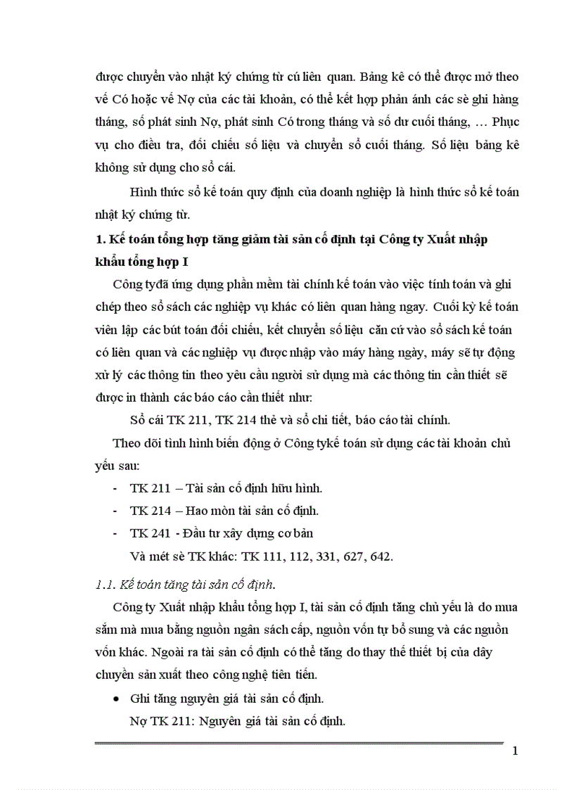 image for page Báo cáo tổng hợp về công tác kế toán tại công ty xuất nhập khẩu tổng hợp I