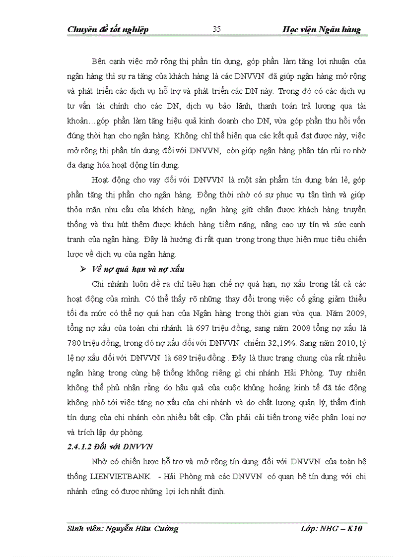 image for page Giải pháp mở rộng tín dụng đối với Doanh nghiệp vừa và nhỏ tại NHTMCP Liên Việt Hải Phòng