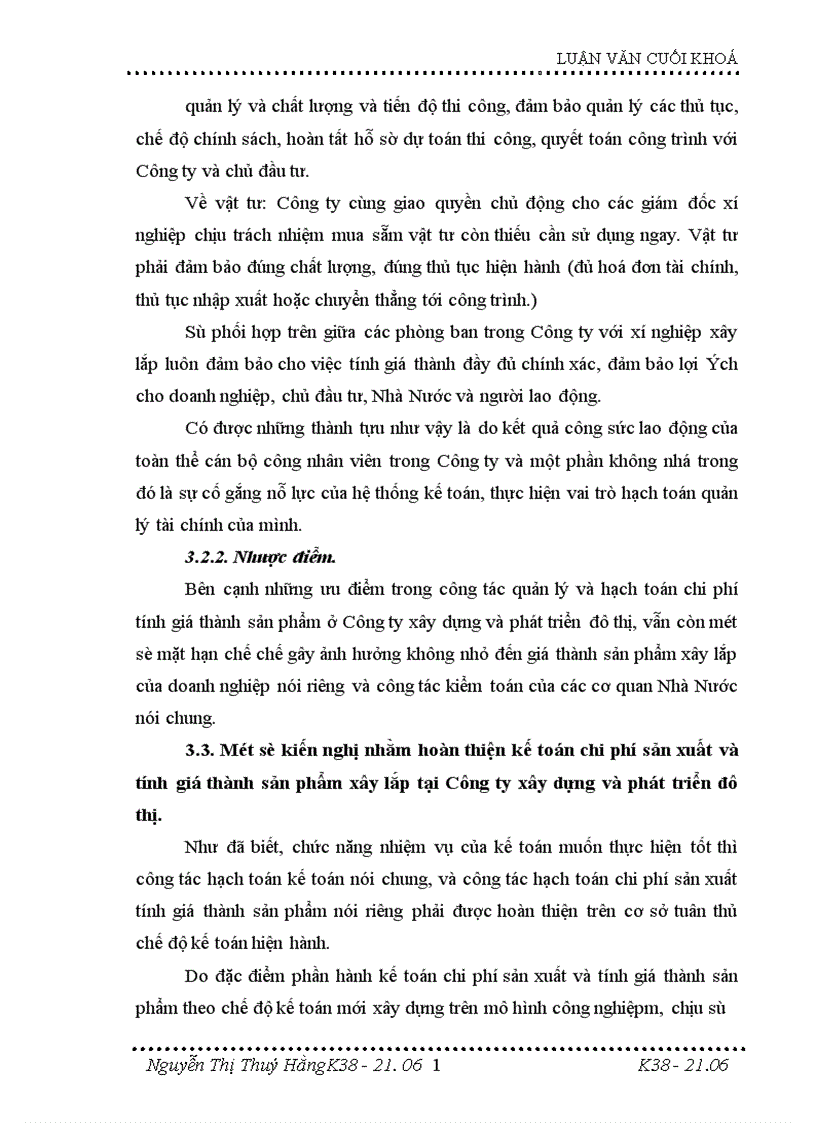 image for page Hoàn thiện kế toán tập hợp chi phí sản xuất và tính giá thành sản phẩm xây lắp tại Công ty xây dựng và phát triển đô thị 1