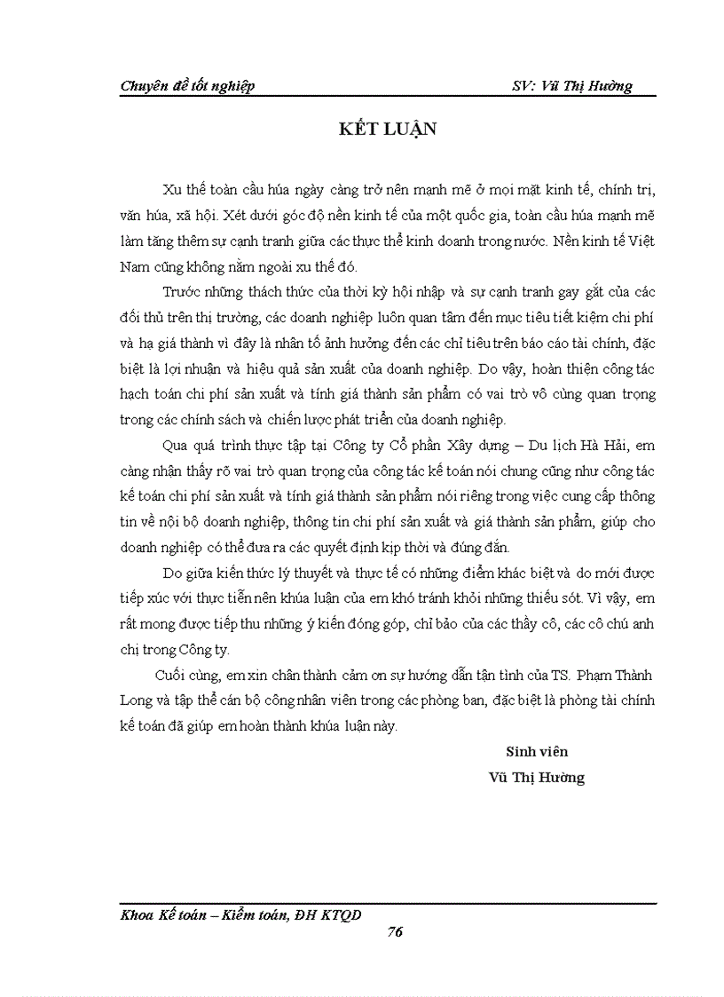 image for page Hoàn thiện công tác hạch toán chi phí sản xuất và tính giá thành sản phẩm tại Công ty Cổ phần Xây dựng Du lịch Hà Hải 1