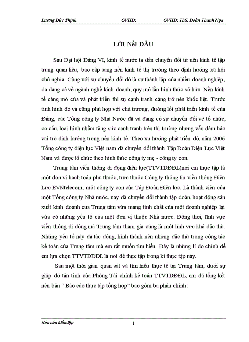 image for page Thực trạng tổ chức hạch toán kế toán tại Trung tâm Viễn thông Di động Điện lực