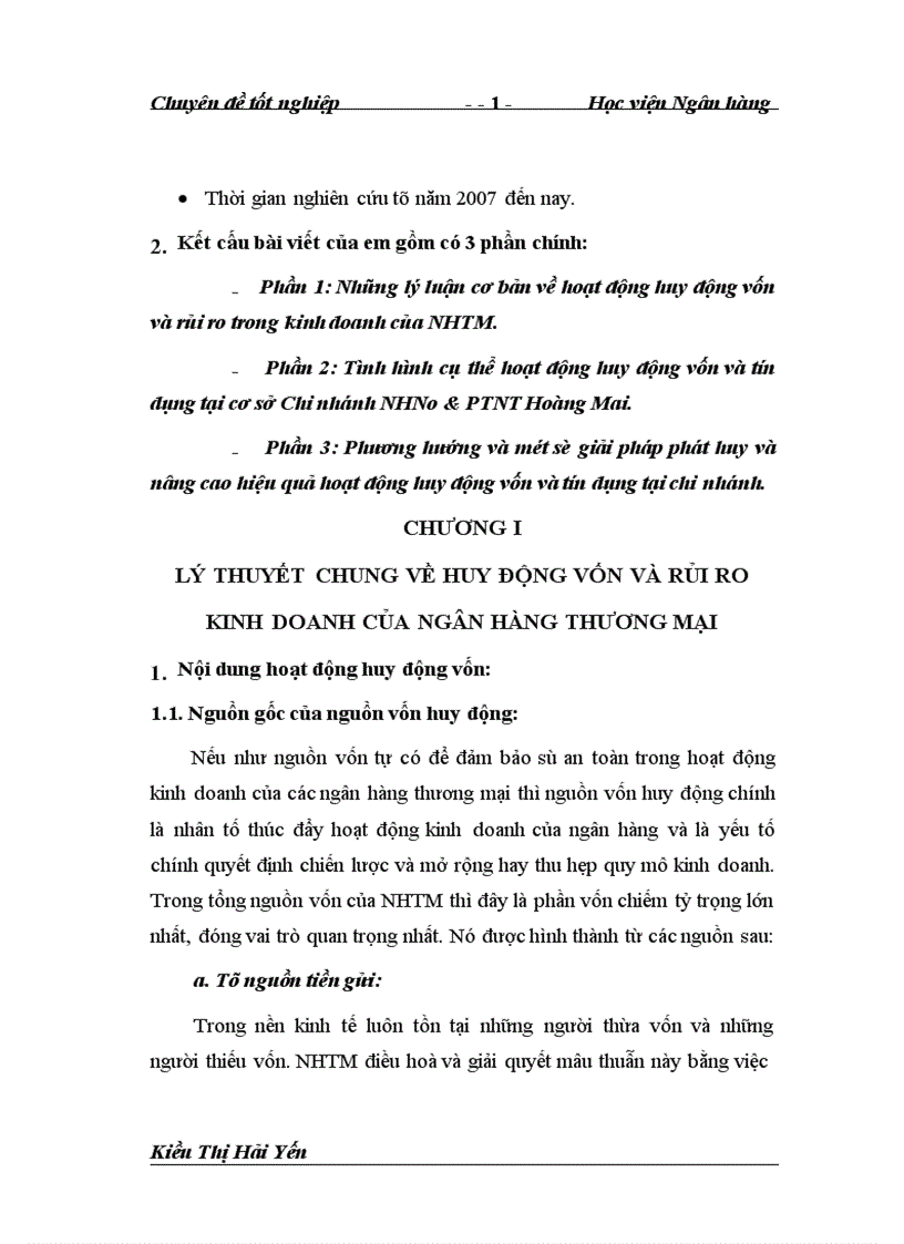 image for page Hoạt động huy động vốn và rủi ro trong kinh doanh tại Chi nhánh Hoàng Mai Ngân hàng Nông nghiệp và phát triển nông thôn