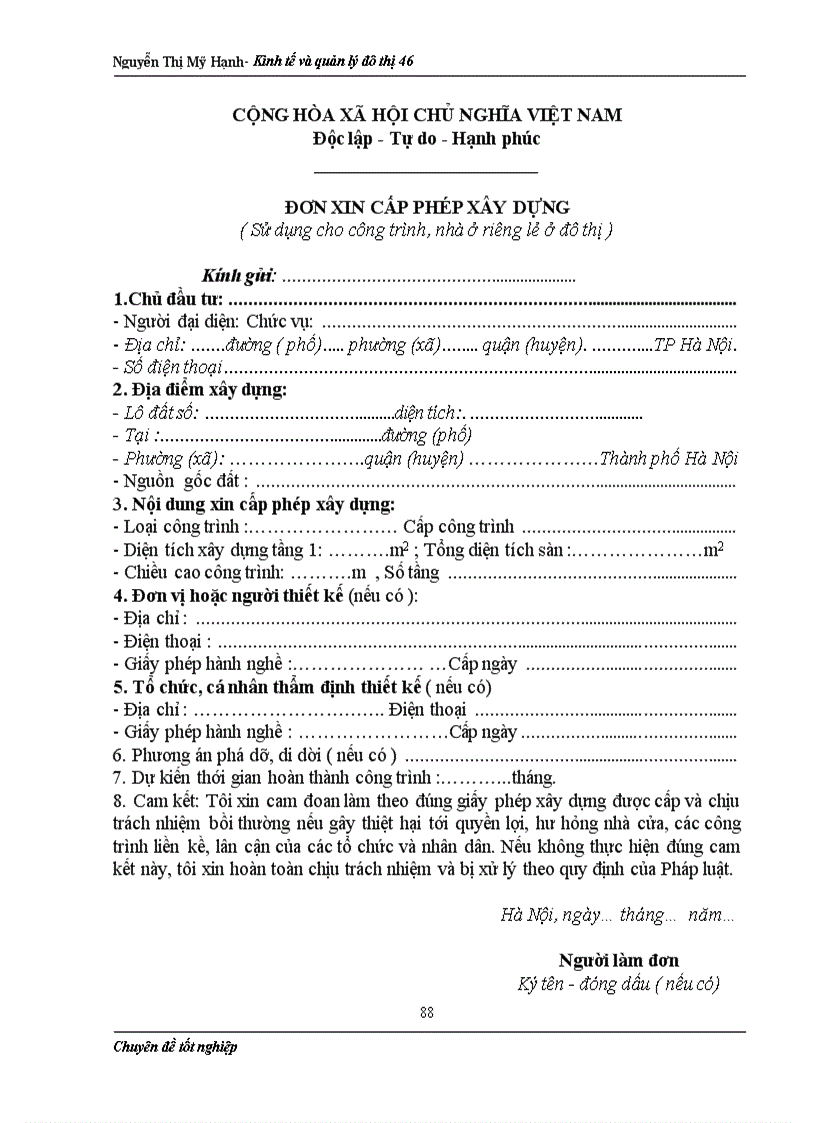 image for page Một số giải pháp nhằm nâng cao hiệu quả công tác quản lý trật tự xây dựng và cấp phép xây dựng trên địa bàn quận Đống Đa Nguyễn Thị Mỹ Hạnh Kinh tế và quản lý đô thị