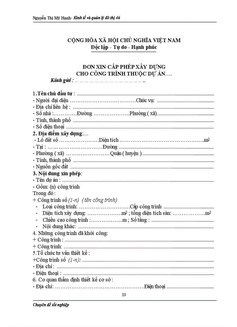 image for page Một số giải pháp nhằm nâng cao hiệu quả công tác quản lý trật tự xây dựng và cấp phép xây dựng trên địa bàn quận Đống Đa Nguyễn Thị Mỹ Hạnh Kinh tế và quản lý đô thị