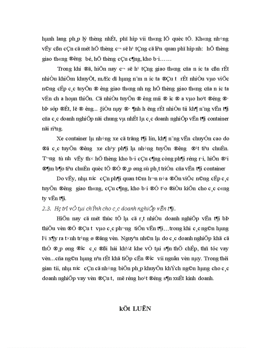 image for page Thực trạng khai thác container của chi nhánh Miền Bắc