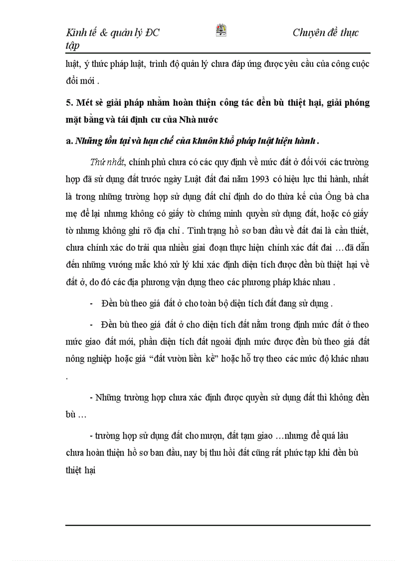image for page Thực trạng và giải pháp định giá đất trong đền bù thiệt hại giải phóng mặt bằng vị dụ khu đô thị mới Đại Kim Định Công